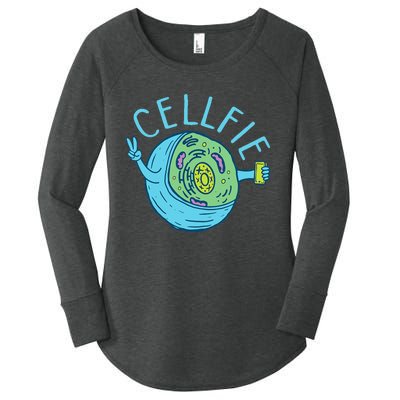 Cellfie Funny Biologist Biology Student Cell Science Women's Perfect Tri Tunic Long Sleeve Shirt