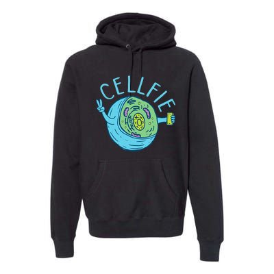 Cellfie Funny Biologist Biology Student Cell Science Premium Hoodie