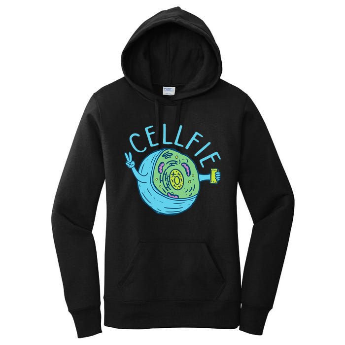 Cellfie Funny Biologist Biology Student Cell Science Women's Pullover Hoodie