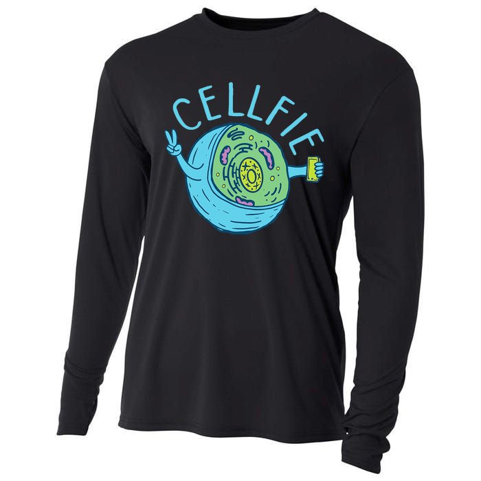 Cellfie Funny Biologist Biology Student Cell Science Cooling Performance Long Sleeve Crew