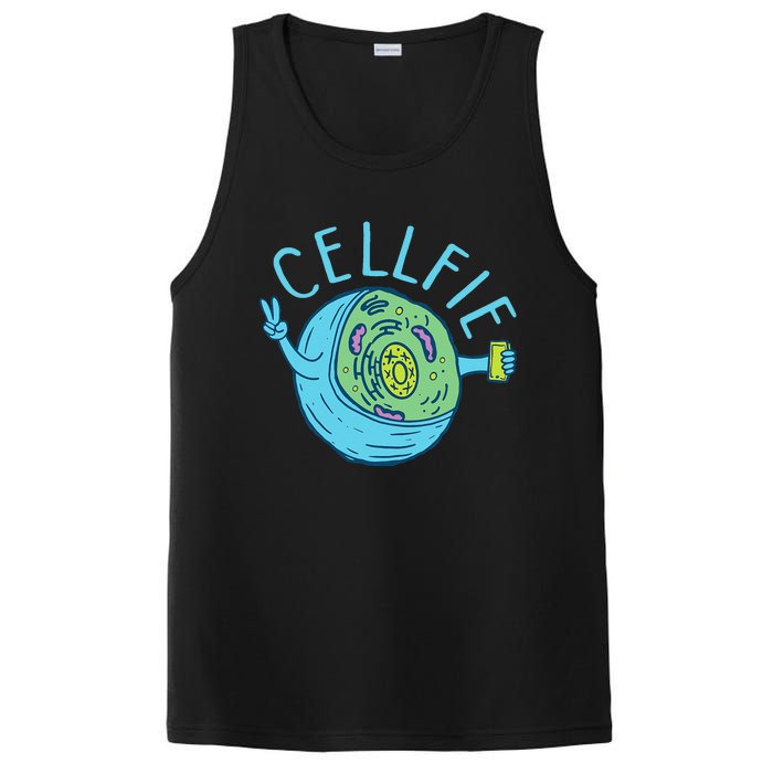 Cellfie Funny Biologist Biology Student Cell Science PosiCharge Competitor Tank