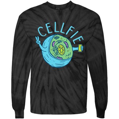 Cellfie Funny Biologist Biology Student Cell Science Tie-Dye Long Sleeve Shirt