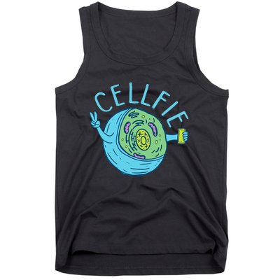 Cellfie Funny Biologist Biology Student Cell Science Tank Top