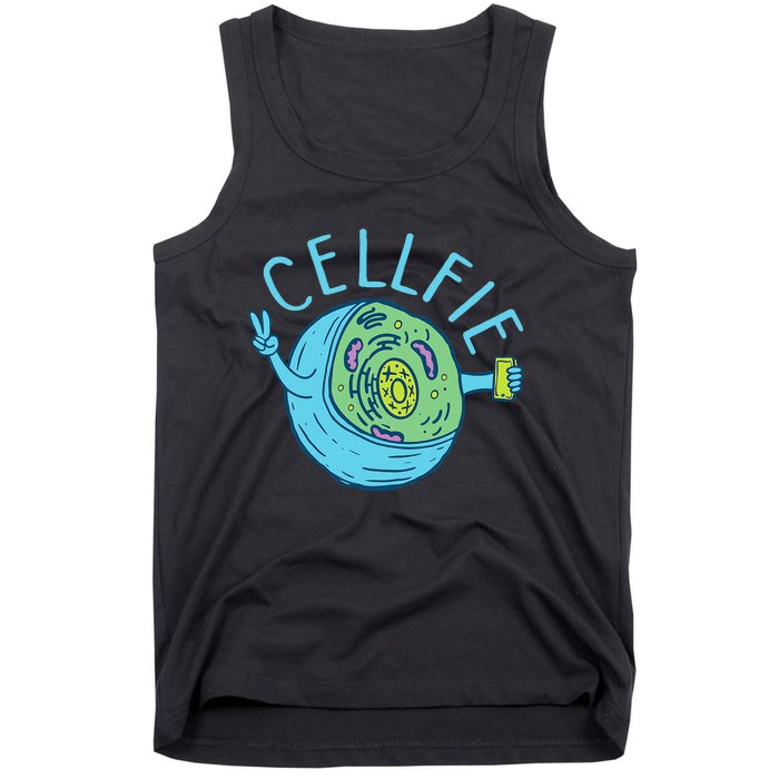 Cellfie Funny Biologist Biology Student Cell Science Tank Top