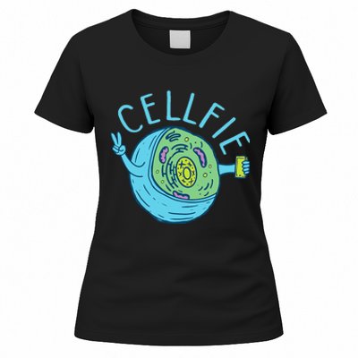 Cellfie Funny Biologist Biology Student Cell Science Women's T-Shirt