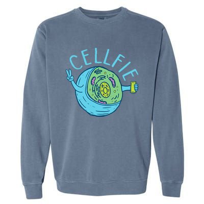 Cellfie Funny Biologist Biology Student Cell Science Garment-Dyed Sweatshirt