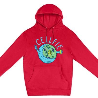 Cellfie Funny Biologist Biology Student Cell Science Premium Pullover Hoodie