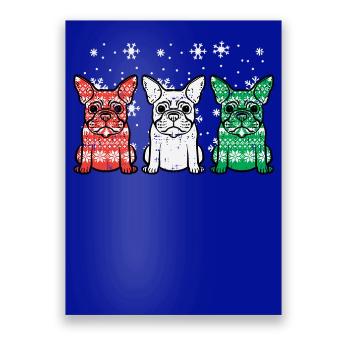 Christmas French Bulldogs Xmas Frenchie Dog Gift Poster