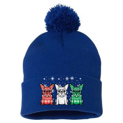 Christmas French Bulldogs Xmas Frenchie Dog Gift Pom Pom 12in Knit Beanie