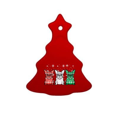 Christmas French Bulldogs Xmas Frenchie Dog Gift Ceramic Tree Ornament