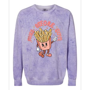 Cutes Fries Before Guys Valentines Foodie Lover Valentine Colorblast Crewneck Sweatshirt