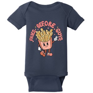 Cutes Fries Before Guys Valentines Foodie Lover Valentine Baby Bodysuit