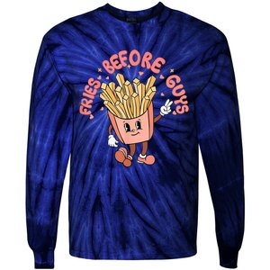 Cutes Fries Before Guys Valentines Foodie Lover Valentine Tie-Dye Long Sleeve Shirt