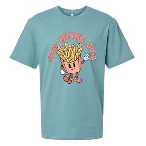 Cutes Fries Before Guys Valentines Foodie Lover Valentine Sueded Cloud Jersey T-Shirt