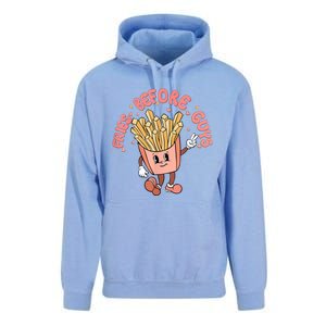 Cutes Fries Before Guys Valentines Foodie Lover Valentine Unisex Surf Hoodie