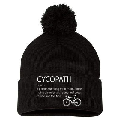 Cycopath Funny Bike Cycle Cyclist Pun Quote Humor Pom Pom 12in Knit Beanie