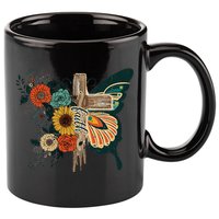Christian Faith Butterfly Cross Rainbow Sunflowers 11oz C Handle Ceramic Mug