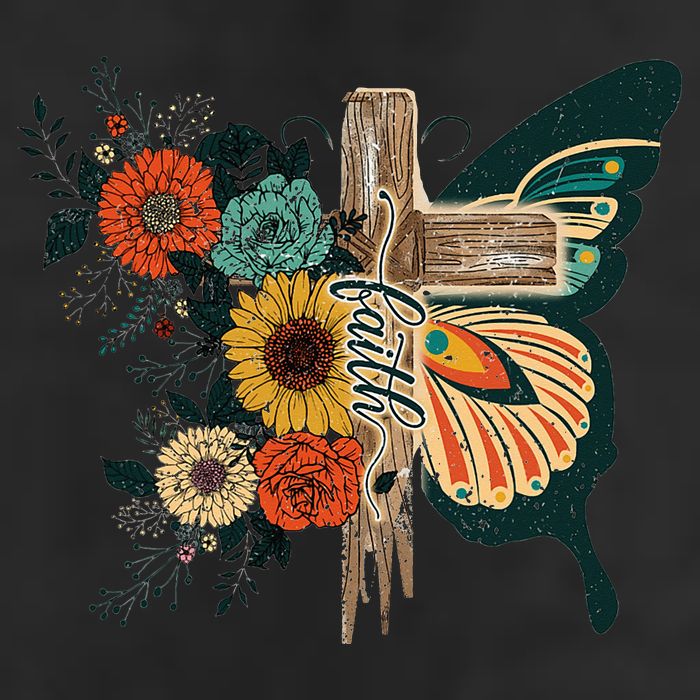 Christian Faith Butterfly Cross Rainbow Sunflowers 11oz C Handle Ceramic Mug