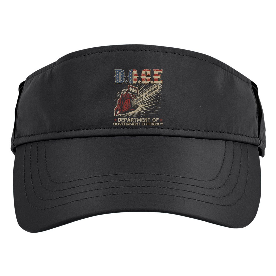 Chainsaw For Bureaucracy Funny D.O.G.E Doge Usa Flag Adult Drive Performance Visor
