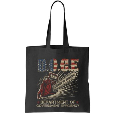 Chainsaw For Bureaucracy Funny D.O.G.E Doge Usa Flag Bag