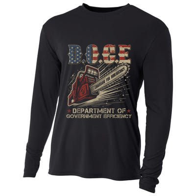 Chainsaw For Bureaucracy Funny D.O.G.E Doge Usa Flag Cooling Performance Long Sleeve Crew