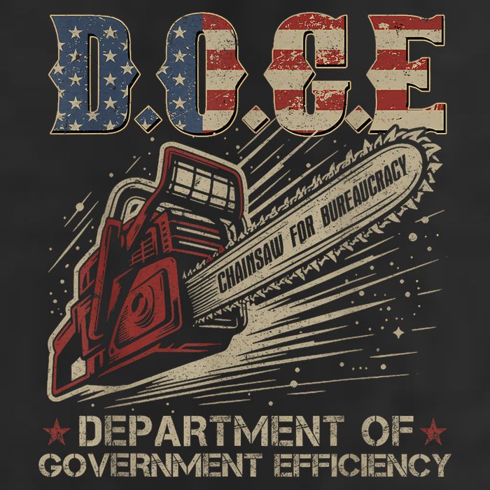Chainsaw For Bureaucracy Funny D.O.G.E Doge Usa Flag 25L Jumbo Tote