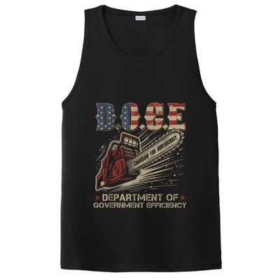 Chainsaw For Bureaucracy Funny D.O.G.E Doge Usa Flag PosiCharge Competitor Tank