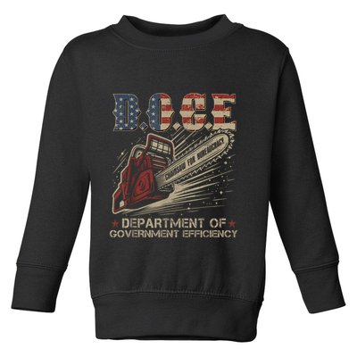 Chainsaw For Bureaucracy Funny D.O.G.E Doge Usa Flag Toddler Sweatshirt
