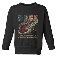 Chainsaw For Bureaucracy Funny D.O.G.E Doge Usa Flag Toddler Sweatshirt