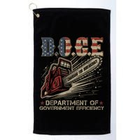 Chainsaw For Bureaucracy Funny D.O.G.E Doge Usa Flag Golf Towel