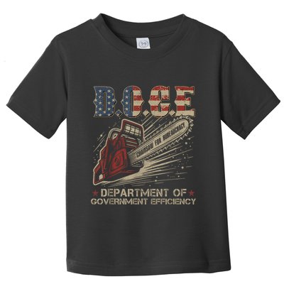 Chainsaw For Bureaucracy Funny D.O.G.E Doge Usa Flag Toddler T-Shirt