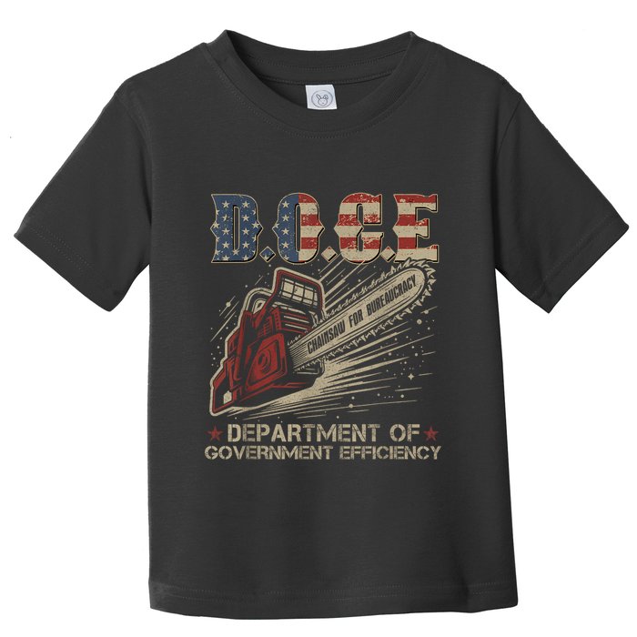 Chainsaw For Bureaucracy Funny D.O.G.E Doge Usa Flag Toddler T-Shirt