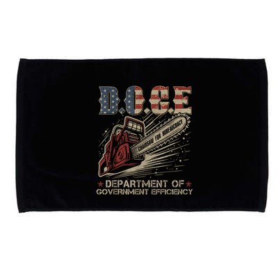Chainsaw For Bureaucracy Funny D.O.G.E Doge Usa Flag Microfiber Hand Towel