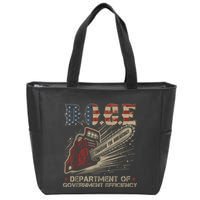 Chainsaw For Bureaucracy Funny D.O.G.E Doge Usa Flag Zip Tote Bag