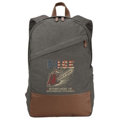 Chainsaw For Bureaucracy Funny D.O.G.E Doge Usa Flag Cotton Canvas Backpack