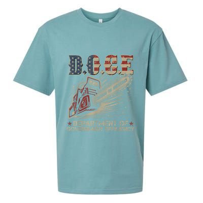 Chainsaw For Bureaucracy Funny D.O.G.E Doge Usa Flag Sueded Cloud Jersey T-Shirt