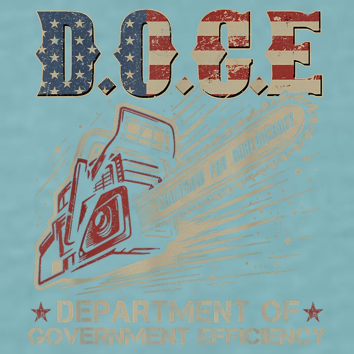 Chainsaw For Bureaucracy Funny D.O.G.E Doge Usa Flag Sueded Cloud Jersey T-Shirt
