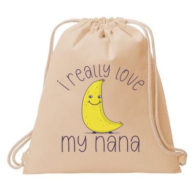 Cute Funny Banana Nana I Really Love My Nana Drawstring Bag