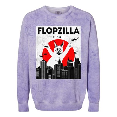 Catzilla Funny Big Floppa Meme Flopzilla Caracal Cat Lover Colorblast Crewneck Sweatshirt