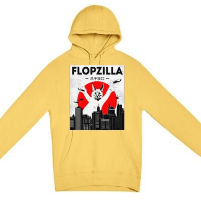 Catzilla Funny Big Floppa Meme Flopzilla Caracal Cat Lover Premium Pullover Hoodie