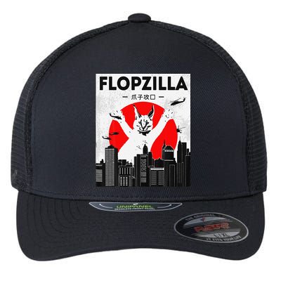 Catzilla Funny Big Floppa Meme Flopzilla Caracal Cat Lover Flexfit Unipanel Trucker Cap