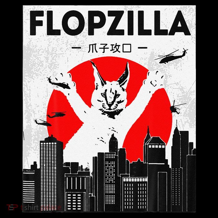 Catzilla Funny Big Floppa Meme Flopzilla Caracal Cat Lover Bucket Hat