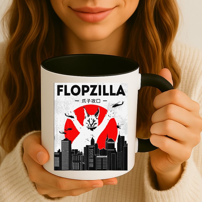 Catzilla Funny Big Floppa Meme Flopzilla Caracal Cat Lover Mug