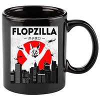 Catzilla Funny Big Floppa Meme Flopzilla Caracal Cat Lover 11oz C Handle Ceramic Mug