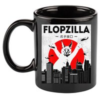 Catzilla Funny Big Floppa Meme Flopzilla Caracal Cat Lover 11oz C Handle Ceramic Mug