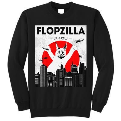 Catzilla Funny Big Floppa Meme Flopzilla Caracal Cat Lover Tall Sweatshirt