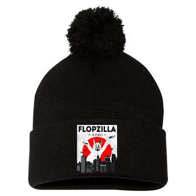 Catzilla Funny Big Floppa Meme Flopzilla Caracal Cat Lover Pom Pom 12in Knit Beanie