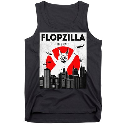 Catzilla Funny Big Floppa Meme Flopzilla Caracal Cat Lover Tank Top