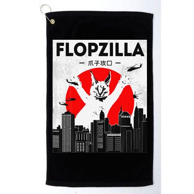 Catzilla Funny Big Floppa Meme Flopzilla Caracal Cat Lover Golf Towel