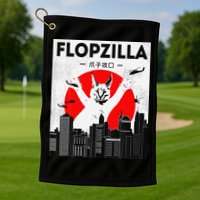 Catzilla Funny Big Floppa Meme Flopzilla Caracal Cat Lover Golf Towel